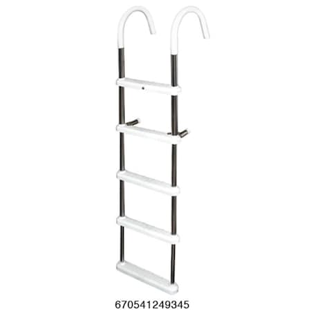 Powerplay 5 Step Gunwale 7 in. Hook Boat Ladder - Aluminum PO2594337